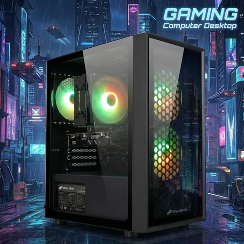 Miniatura 4 de STGAubron Computadora de escritorio para videojuegos, Intel i7 Xeon E5, Radeon RX 550 4G, 16 GB de RAM, SSD de 512 GB, WiFi 6, BT 5.0, ventilador