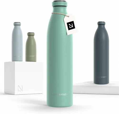 Miniatura 65 de LARS NYSØM Botella de agua XL de acero inoxidable aislada 12oz 17oz 25oz 34oz 51oz Botella térmica aislada para bebidas calientes y frías Azul