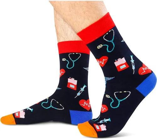 Miniatura 5 de Zmart Unisex Funny Socks Breast Cancer Doctor Nurse Socks, Funny Gifts For Cancer Patients Medical Student Graduation