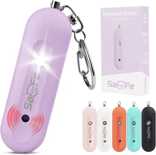 Miniatura 10 de Alarma de seguridad personal recargable para mujeres - Llavero de alarma de seguridad de autodefensa de 140 dB con luz estroboscópica, dispositivos