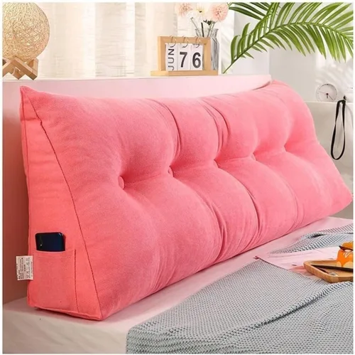Miniatura 11 de Almohada de cuña de terciopelo para cabecero de cama tamaño King, Queen, doble/individual, cojín de cabecera triangular, respaldo grande, posición