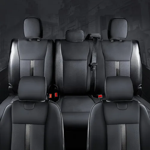 Miniatura 2 de Fundas de asiento de piel sintética de alta calidad para Ford F150 SuperCrew XL XLT STX (2015-2020) y F250/F350/F450 Crew Cab XL XLT (2017-2022)