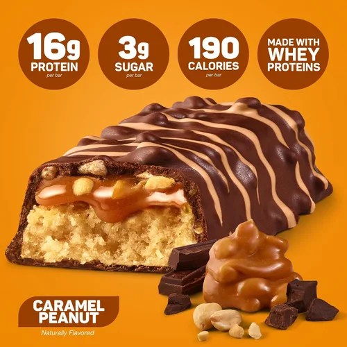 Miniatura 5 de FITCRUNCH Barras de proteínas tamaño aperitivo, diseñadas por Robert Irvine, la única barra horneada de 6 capas del mundo, solo 0.11 onzas de azúcar