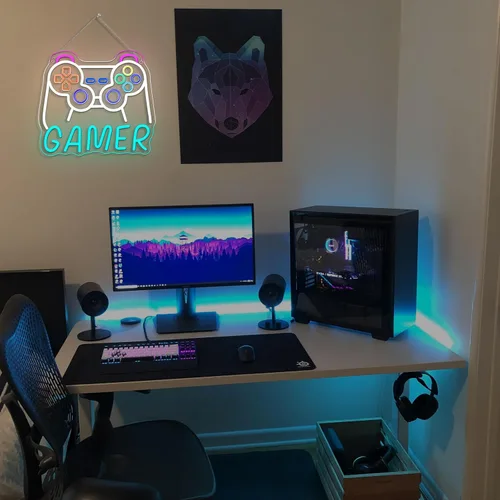 Miniatura 4 de Horseneon Letrero de Neón para Gamers con Luces LED Decoración de Pared para Salas de Juegos Letreros de Neón, Configuraciones de Esports y Cuevas