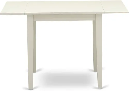 Miniatura 5 de East West Furniture NDT-LWH-T Norden Mid-Century - Mesa de comedor rectangular con gotas y patas elegantes, 30 x 48 pulgadas, lino blanco