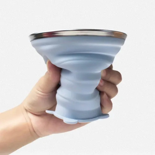 Miniatura 4 de Ochine Taza de viaje plegable de silicona plegable para camping, taza de café de 9.2 onzas, reutilizable, expandible, taza portátil para acampar