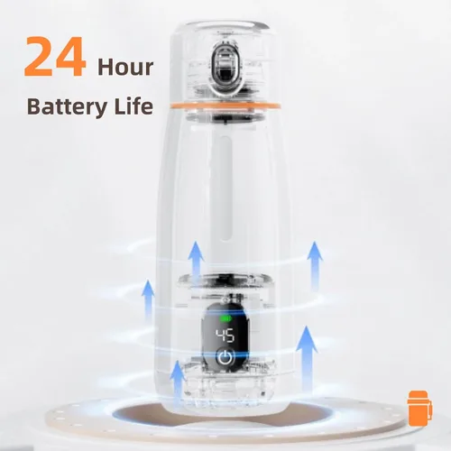 Miniatura 4 de Hervidor eléctrico de viaje, acero inoxidable 316, recargable por USB, calentador inalámbrico, portátil, 11.8 fl oz, con aislamiento térmico