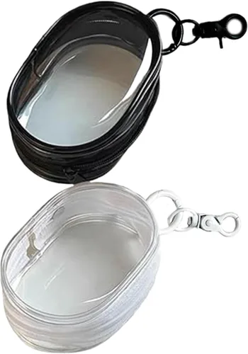 Bolsa de almacenamiento de cables de carga, organizador compacto transparente para cables de datos de viaje, audífonos, más mini organizador de