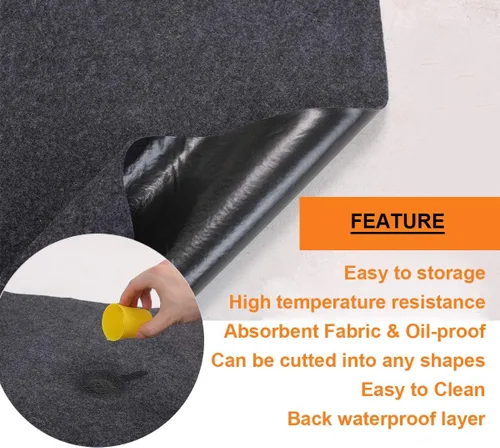 Miniatura 5 de Brinman Tapete para debajo de la parrilla, tapete protector de aceite absorbente de alta calidad de 36 x 48 pulgadas para terraza y patio, tapete