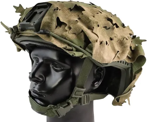 Miniatura 9 de Funda táctica para casco de malla transpirable, camuflaje camuflaje para casco táctico militar, combate, casco rápido