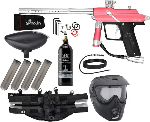 Miniatura 3 de Action Village Azodin BLITZ 4 Kit de paquete épico de pistola de paintball Azul polvo/naranja pulido