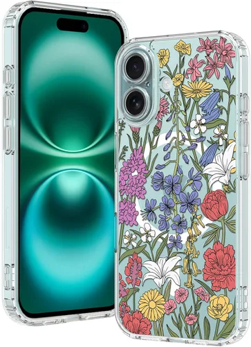 Miniatura 7 de OOK Magnetic for iPhone 17 Case Clear Pretty Flower Girls Women [Not Yellowing][Screen Protector] [ MagSafe Compatible] with Full Camera Lens