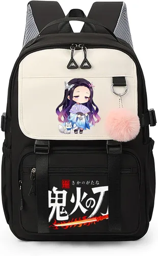 Miniatura 9 de Mochila de anime para niñas con puerto de carga USB 20L, mochila escolar para adolescentes, mochila grande para computadora portátil para viajes uso