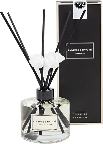Miniatura 20 de CULTURE & NATURE - Set de difusor de varillas de 6.7 onzas líquidas (200ml) - Difusor con varillas perfumado a vainilla - Fragancia para el hogar