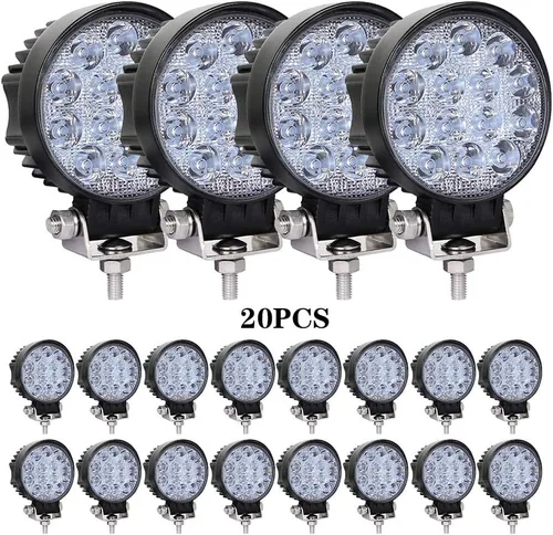 Miniatura 7 de Cápsulas de luz LED para camión, 4 pulgadas, 48 W, luz de trabajo LED, cuadrada, 12 V, 24 V, haz puntal, luces de conducción todoterreno para 2
