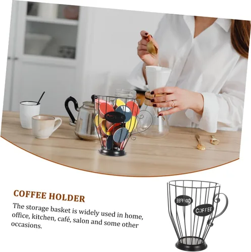 Miniatura 3 de Soporte para cápsulas de café, cesta de almacenamiento de barra de café, cesta de hierro para frutas, soporte para exhibición de cápsulas de café