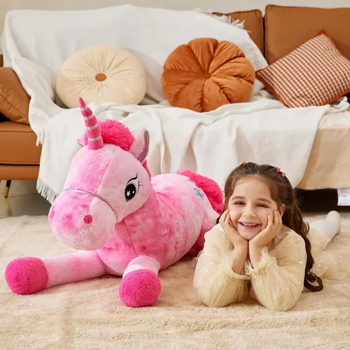 Miniatura 2 de IKASA Juguete de peluche de unicornio gigante, juguetes suaves grandes y bonitos, enorme tamaño grande, esponjoso, de gran tamaño, regalos