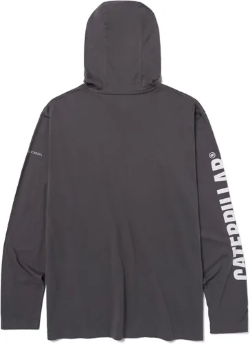 Miniatura 26 de Caterpillar Camisas largas con capucha para hombre con protección UPF 50, control de humedad y logotipo de gato en la manga