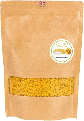 TooGet Gránulos de cera de abeja amarilla pura, cuentas de cera de abejas naturales, pastillas de cera de abejas, calidad premium, grado cosmético,