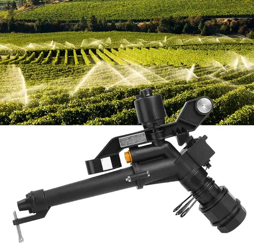 Miniatura 8 de OUKENS Aspersor de tractor, rociador de impacto ajustable giratorio de 360 grados con juego de boquillas, rociadores de brazo oscilante de 1.5