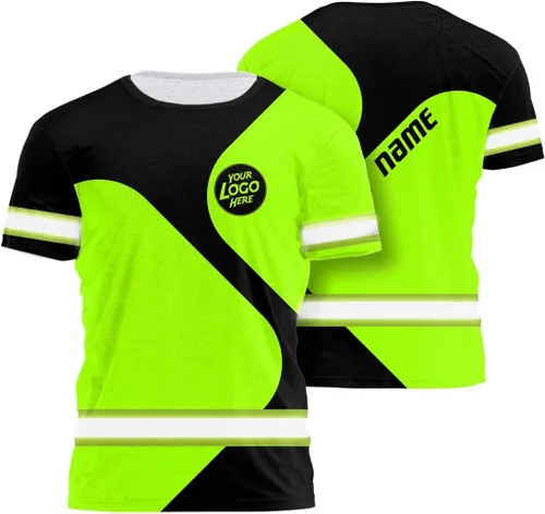 Miniatura 34 de Empresa, Equipo Uniforme Camisa de Alta Visibilidad para Hombres Camisa de Seguridad Logotipo Personalizado Nombre con Cintas Reflectantes AMZ02