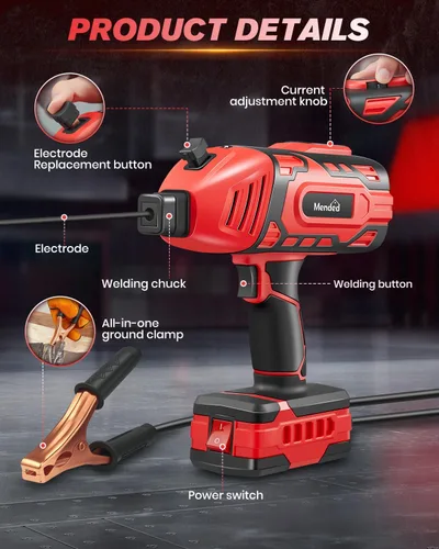 Miniatura 6 de Sakertool - Máquina de soldadura portátil eléctrica: soldador de mano IGBT con 5 ajustes de corriente variables - Pistola de soldadura de arco