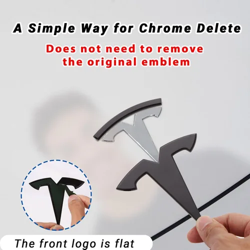 Miniatura 4 de Accesorios de emblema para Tesla Model 3 Logo Sticker 2023 2022-2017 Model 3 Calcomanías (negro)