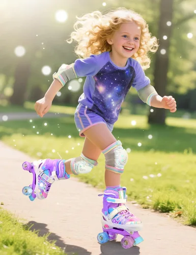 Miniatura 8 de SULIFEEL - Patines ajustables de estilo tie-dye arcoíris para niñas y niños de 3 a 5 años, 5 a 8 años, 6 a 12 años, rosa y morado, con luces