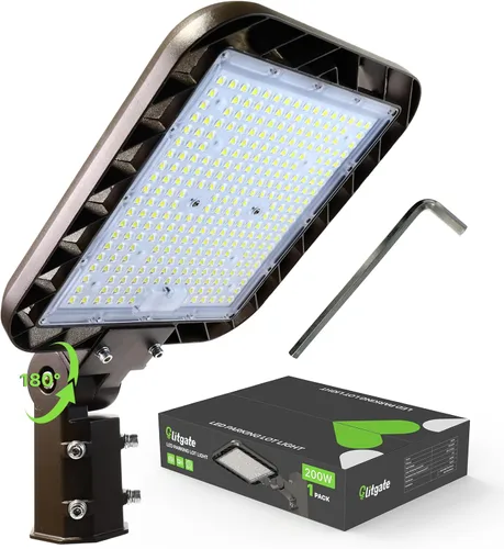 Miniatura 13 de Glitgate Luz LED de estacionamiento de 300 W, 45000 lm, 5000 K, ajustable, deslizante, montaje en luces de calle con fotocélula del atardecer al