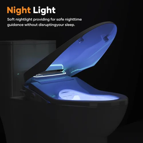 Miniatura 4 de Asiento de bidé de inodoro, asiento de inodoro alargado de cierre lento, asiento de inodoro eléctrico con calefacción con agua caliente instantánea