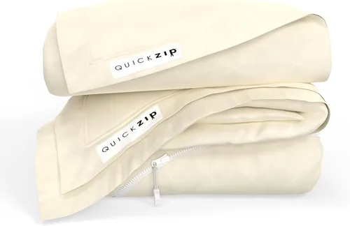 Miniatura 24 de QuickZip Paquete de Repuesto Fitted Plus: 1 Sábana Bajera (Base + Sábana con Cremallera) y 1 Sábana con Cremallera - Fácil de Cambiar, No se Sale