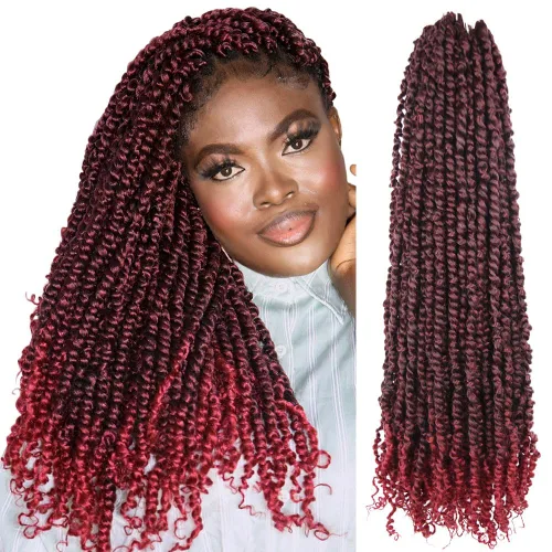 Miniatura 16 de BOHOBABE Cabello de Ganchillo Pre-retorcido Passion Twist de 14 Pulgadas Cabello Corto Ombré Gris Pre-enrollado de Ganchillo Passion Twist para Gris