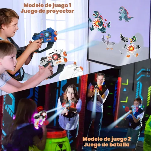 Miniatura 2 de Juego de 2 Pistolas de Etiqueta Láser con Proyector, Juego de Disparos Lazer para Niños, Adolescentes y Adultos con Pantalla de Puntuación LED