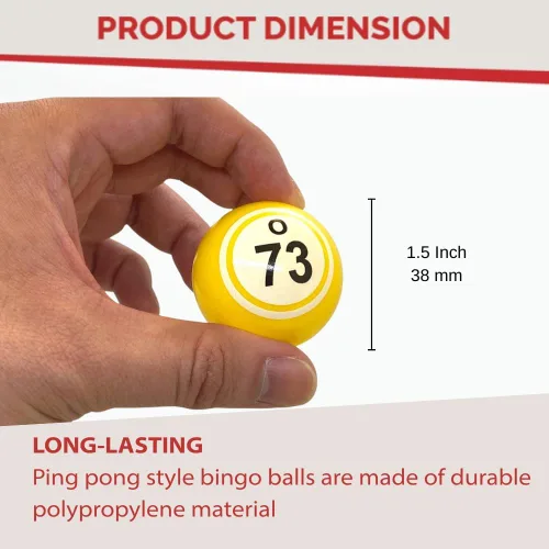 Miniatura 2 de MR CHIPS Reemplazo profesional de 1.5 pulgadas (1.496 in) – Pelotas estilo ping pong para máquina de bingo electrónica o jaula de bingo – Bolas