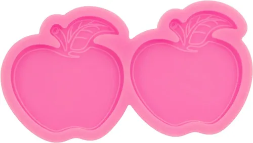 Miniatura 6 de Molde de silicona brillante brillante en forma de manzana para carretes de insignias, molde de fundición de resina epoxi, moldes de silicona