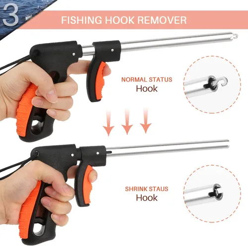 Miniatura 6 de mouhike Kit de herramientas de pesca, alicates de pesca, pinza de labios de pescado, removedor de anzuelos de pesca, báscula digital de pesca