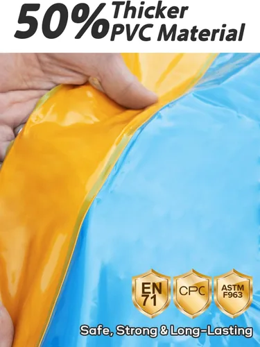 Miniatura 4 de Spring Water Tobogán acuático para patio trasero de niños, 17 pies x 3 carriles de carreras, toboganes de agua deslizantes con aspersor para edades