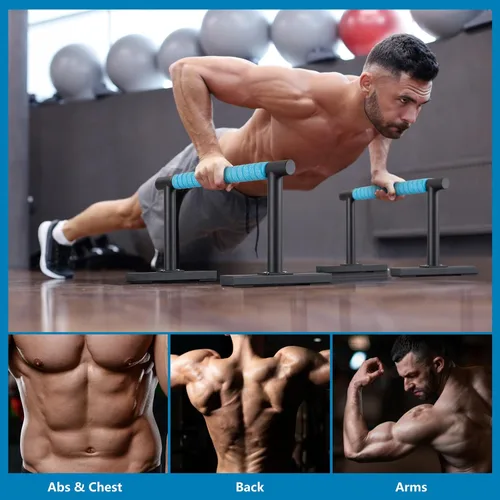 Miniatura 4 de Paraletas de entrenamiento de fuerza, barras de empuje I-Sit, asas de flexiones, equipo de calistenia para entrenamiento en casa, barras de gimnasia