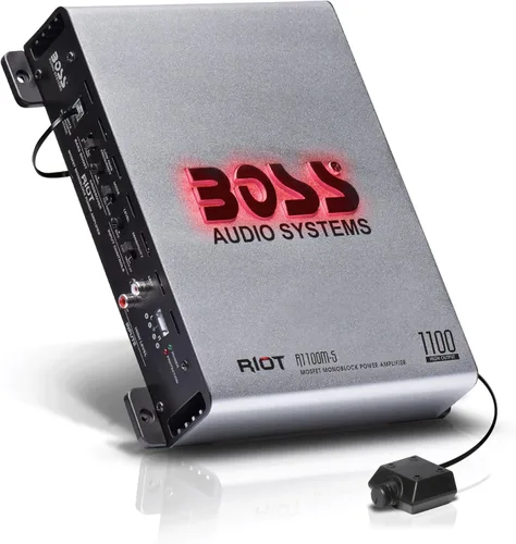 Miniatura 8 de BOSS AUDIO R3400D Riot 3400-Watt Monoblock, clase D 1 – 8 ohmios estable Monobloque – Amplificador con mando a distancia Subwoofer Control de nivel
