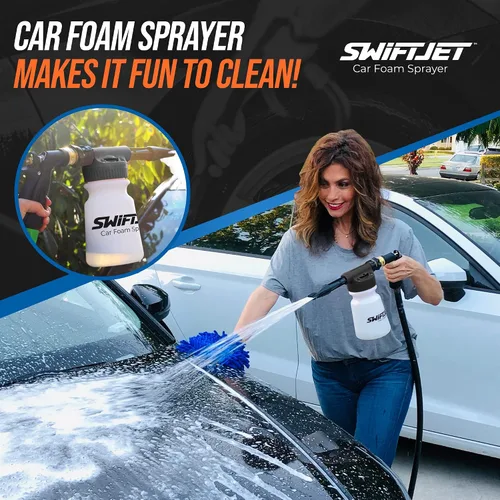 Miniatura 7 de SwiftJet Pistola de espuma para lavar el auto + manopla de microfibra - Funciona con cualquier jabón - Pulverizador de espuma para coche
