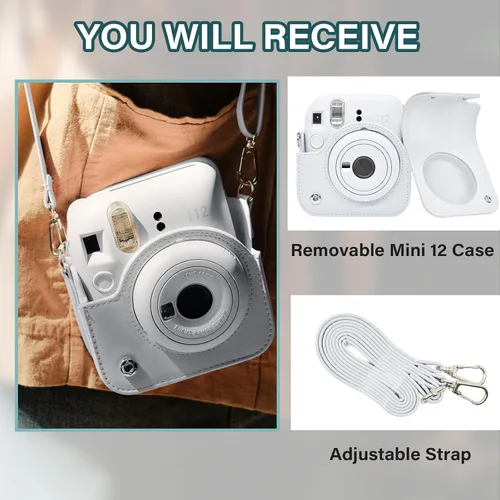 Miniatura 5 de Rieibi Funda para Cámara Compatible con Fuji Instax Mini 12 - Estuche MINI 12 para Cámara Instantánea Fujifilm Instax Mini 12 - Funda mini 12