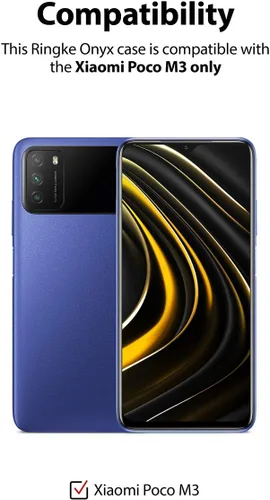 Miniatura 2 de Ringke Onyx - Funda compatible con Xiaomi Poco M3, resistente y resistente, reforzada, a prueba de golpes, TPU Grip Funda para teléfono - Negro