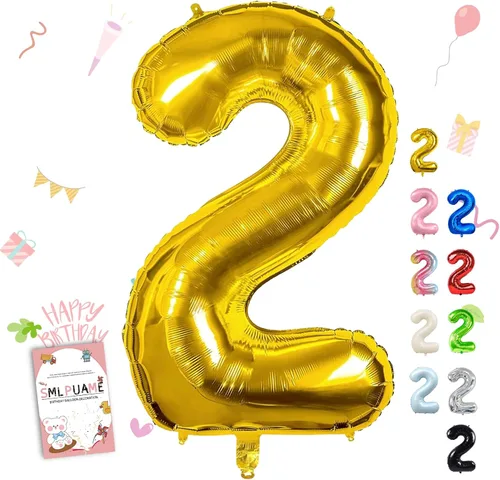 Miniatura 59 de Globos grandes de 40 pulgadas de números del 0 al 9, globos numéricos para decoración de fiesta de cumpleaños, globos de helio de aluminio
