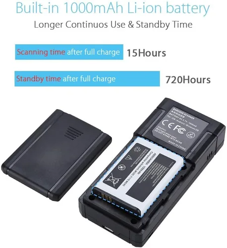 Miniatura 6 de Eyoyo Mini escáner de código de barras inalámbrico 1D Bluetooth, Bluetooth 3 en 1 y conexión inalámbrica y cableada 2.4G, lector de código de barras