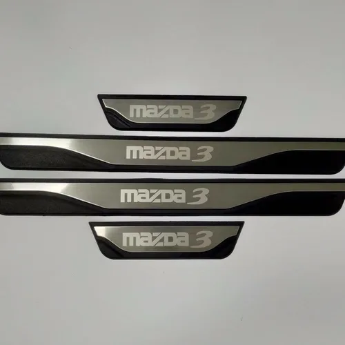 Miniatura 6 de Accesorios protectores de rayones para umbral de puerta de automóvil para Mazda 3 2015-2024, cubierta de placa protectora de entrada de puerta