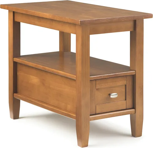 Miniatura 23 de SIMPLIHOME Warm Shaker - Mesa auxiliar de madera maciza de 20 pulgadas de ancho x 20 pulgadas de alto, color marrón carbón envejecido, mesa