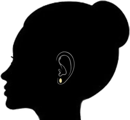 Miniatura 5 de Aretes de oro amarillo de 14 quilates con diseño de Virgen Milagrosa pequeña ovalada (0.315 x 0.236in)
