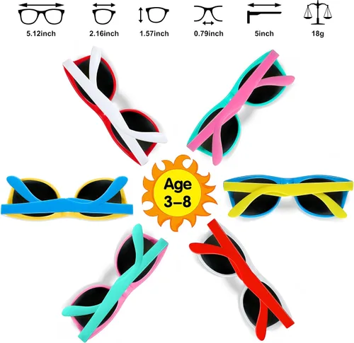Miniatura 12 de GIFTINBOX Gafas de sol para niños a granel, paquete de 24 lentes de sol para niños, recuerdo de fiesta con protección UV para niños y niñas