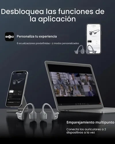 Miniatura 9 de SHOKZ Nuevos OpenRun Pro 2 Mini - Auriculares deportivos de oído abierto y conducción ósea con banda reflectante, resistentes al sudor, auriculares