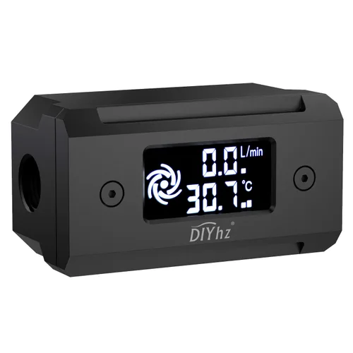 G1/4 Termómetro de Flujo con Pantalla LCD de Aleación de Aluminio Indicador de Temperatura Monitor de Temperatura de CPU